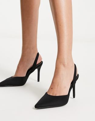 Glamorous Glamorous slingback heeled shoes in black