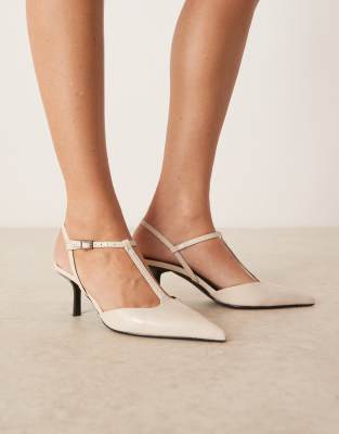 Glamorous Slingback Pointed Toe Heeled Shoes In Neutral