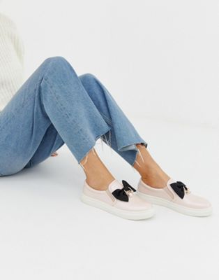 Glamorous - Slip-on sneakers med sløjfe-Pink