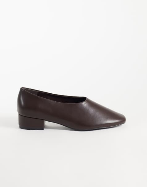 Glamorous slipper schoenen met hak in bruin - view 1