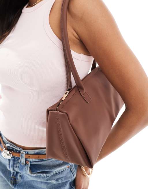 Glamorous slouchy long shoulder bag in brown, 2 of 4