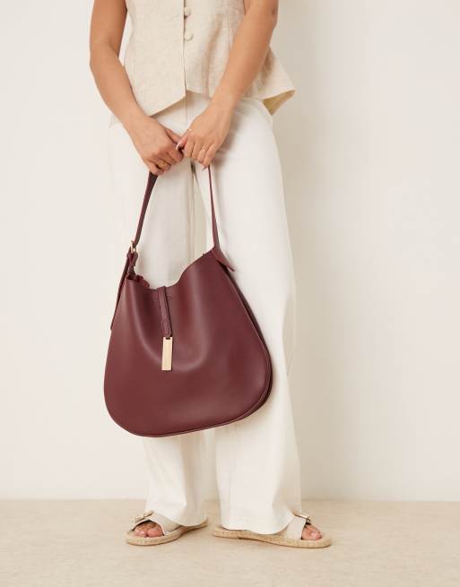 Glamorous - Sac porté épaule souple avec fermoir - Bordeaux