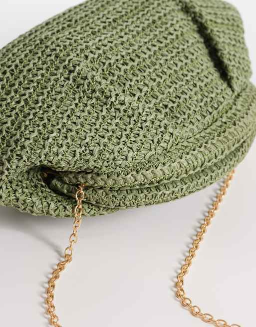 Glamorous – Słomkowa miękka kopertówka w kolorze khaki, 3 z 4