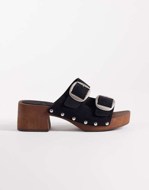 Glamorous - Sorte clogs i imiteret ruskind - view 1