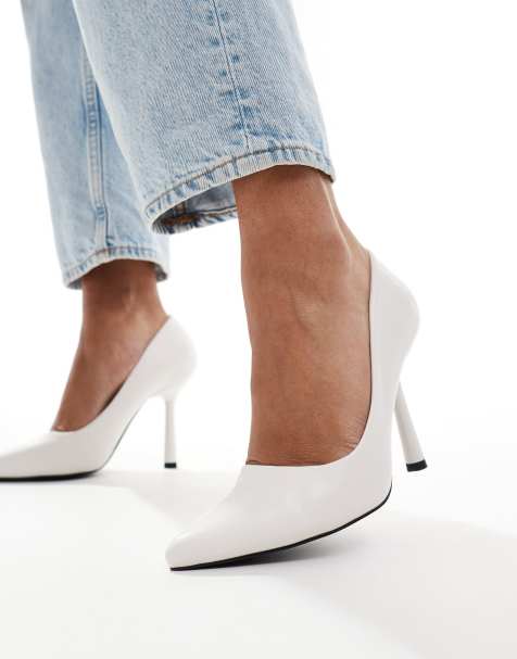 Glamorous - Spidse pumps med høj hæl i hvid - view 1