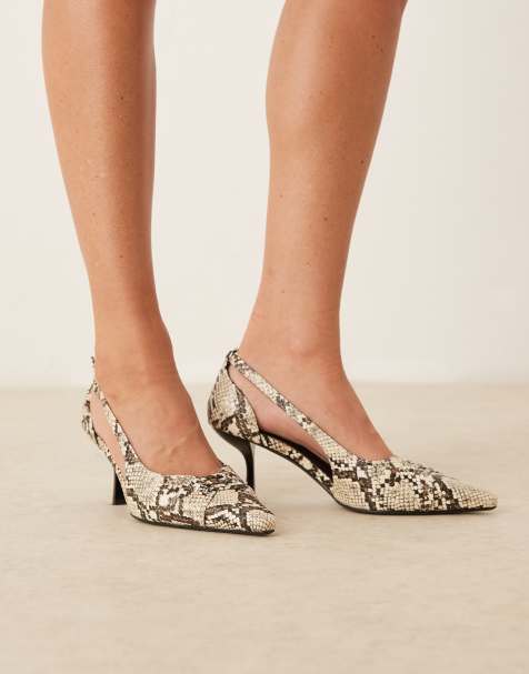 Glamorous - Spidse pumps med hæl og slangeprint - view 1
