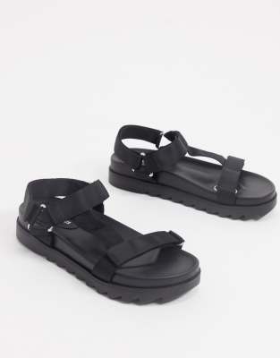 black sporty sandals
