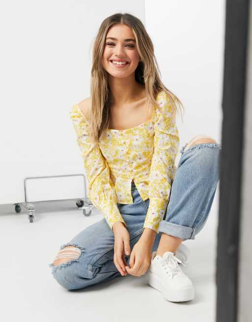 Asos hot sale yellow blouse