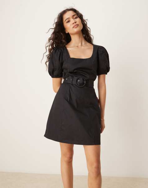 Glamorous Square neck mini dress in black - view 1