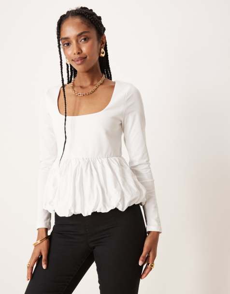 Glamorous Square neck tops in white - view 1