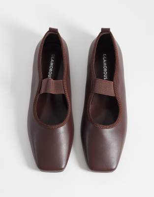 Glamorous Square Toe Ballet Flats In Multi