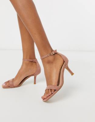 blush kitten heel sandals