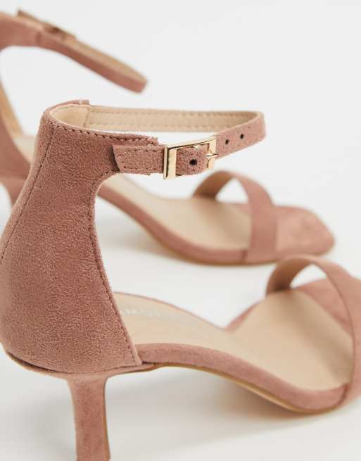 Glamorous rose gold kitten heel outlet sandals