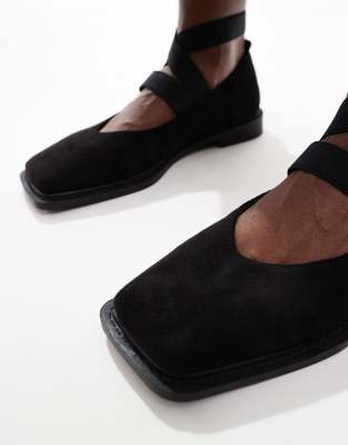 Glamorous Square Toe Mary Janes In Black