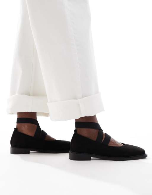 Glamorous square toe mary janes in black