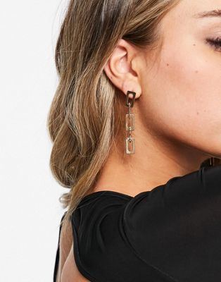 Glamorous statement chain link drop earrings