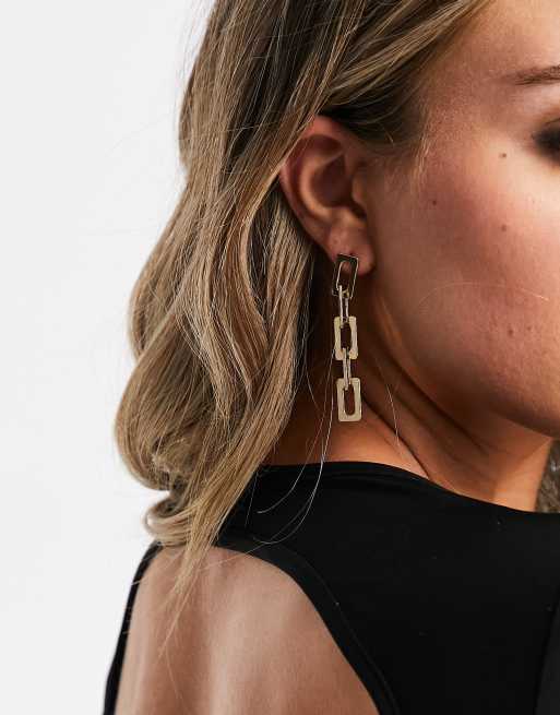 Silver Statement Chain Drop Earrings