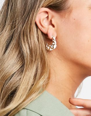 Glamorous statement chunky hoops with painted motif