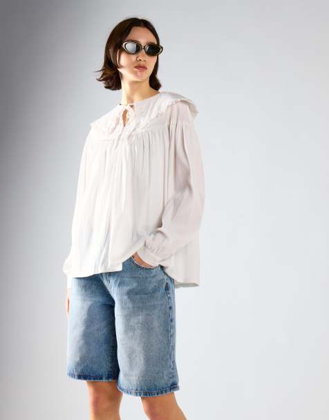 Glamorous Statement collar shirt in off white - view 1