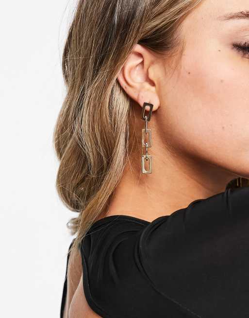 Glamorous – Statement-Hängeohrringe in Glieder-Optik