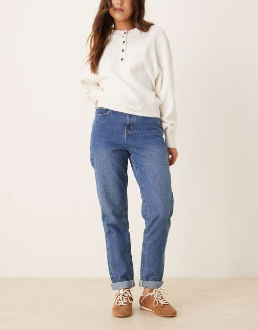 Glamorous Straight fit jeans in mid stonewash