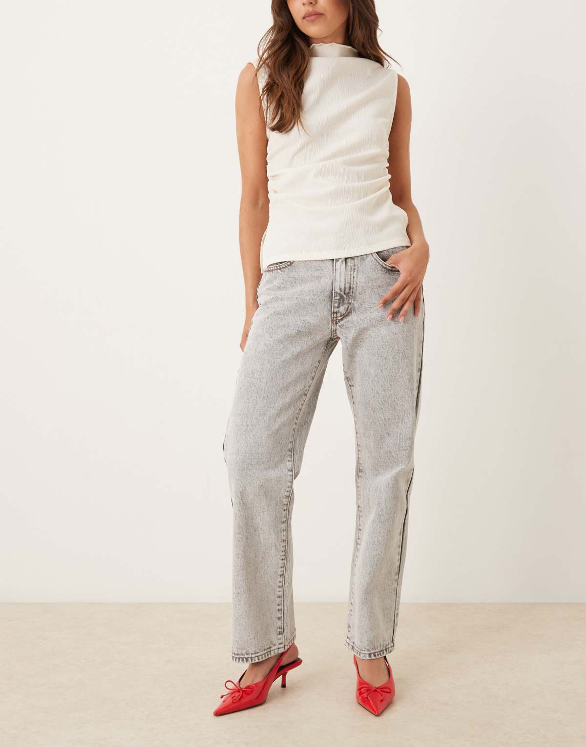 Glamorous Straight jeans in bleach acid black