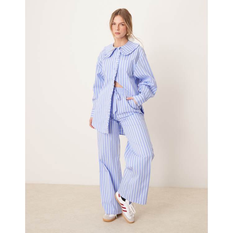パンツ NASTY FANCY CLUB COZY STRIPE WIDE PANTS 4BMM038 COZY STRIPE WIDE PANTS (GRAY)_F24ZD881 - FANCY CLUB | 60