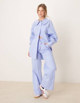 Glamorous Glamorous straight leg trousers co-ord in blue stripe