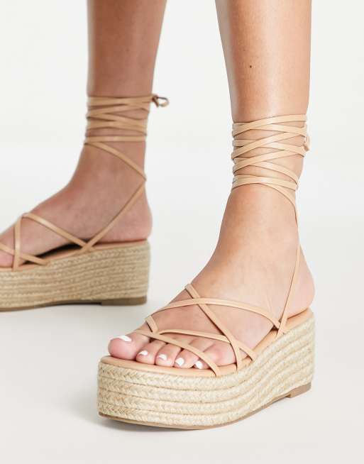 Tan espadrille flatform on sale sandals