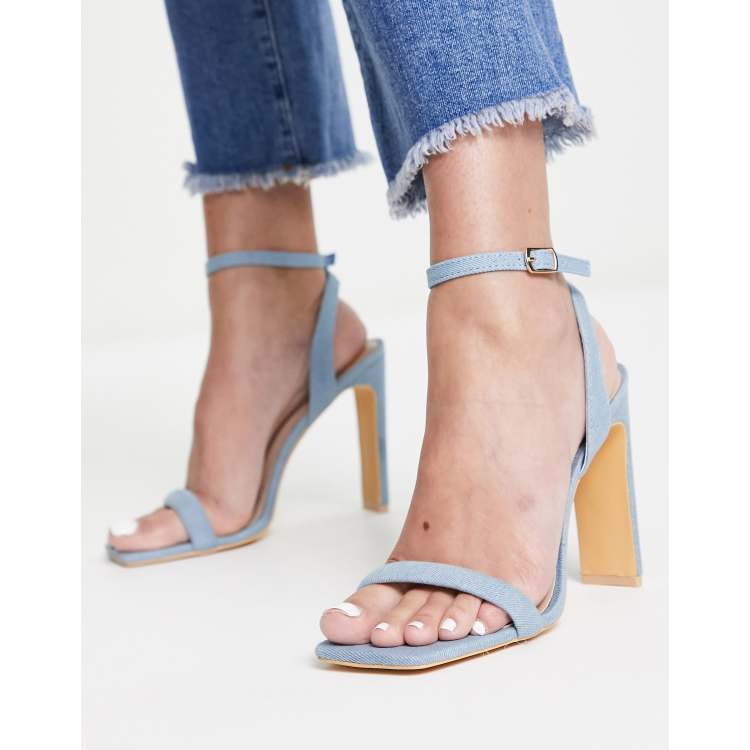 Light blue suede hot sale block heels