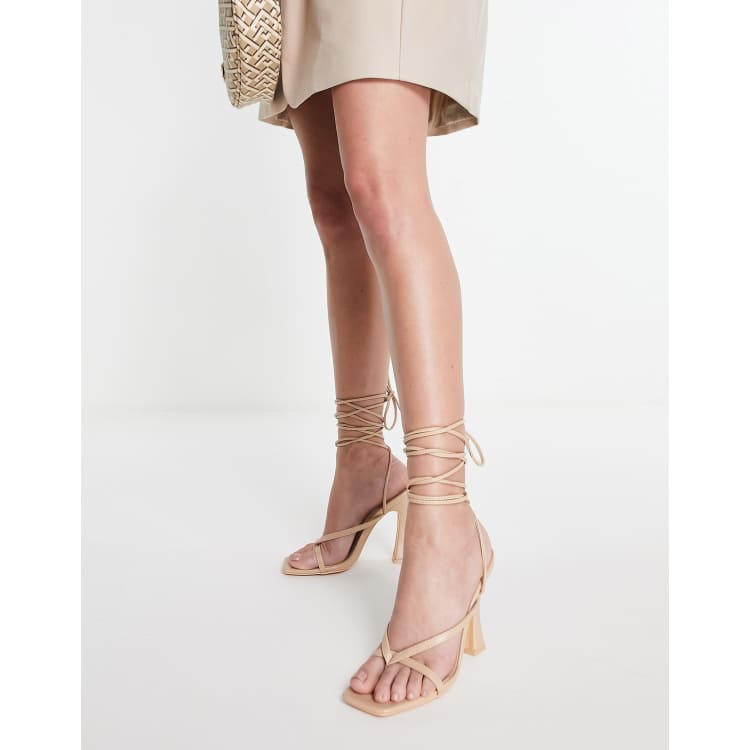 Beige best sale strappy heels