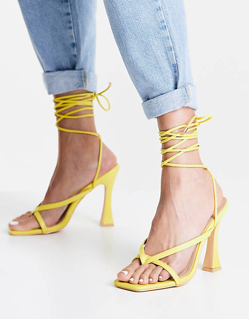 Shoes Heels/Glamorous strappy heeled sandals in lime 