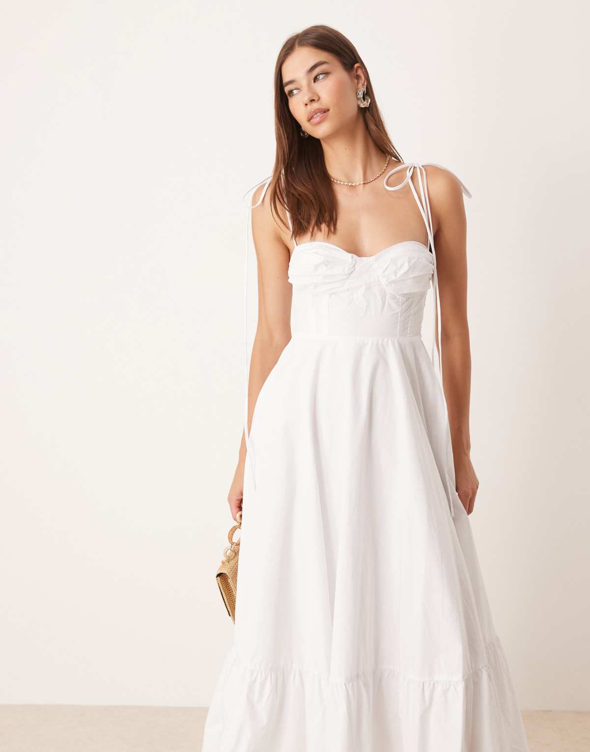Glamorous Strappy maxi dress in white