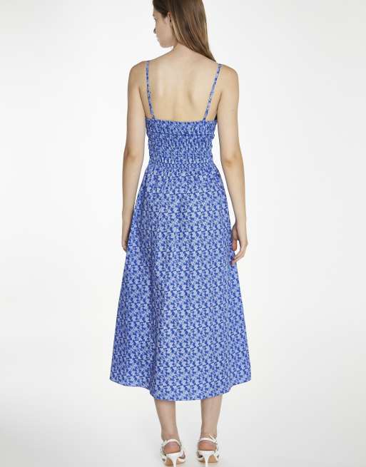 Glamorous Strappy midi dress in ultramarine ditsy, 3 of 4