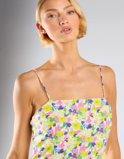 Glamorous Strappy mini-dress in bright watercolour floral, 4 of 4