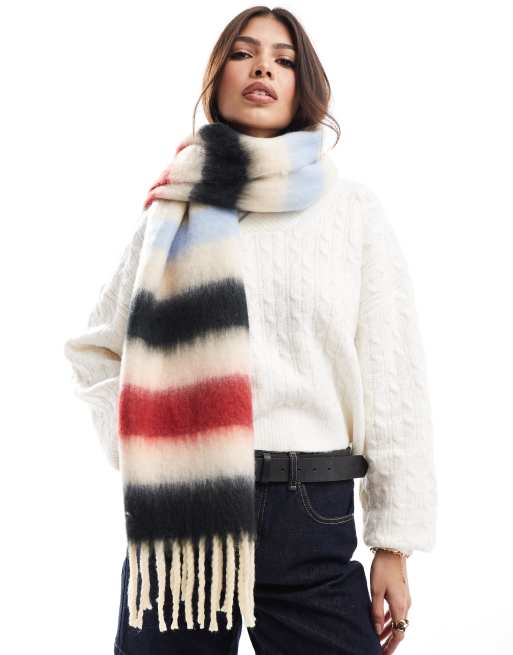 Glamorous stripe blanket scarf in multi