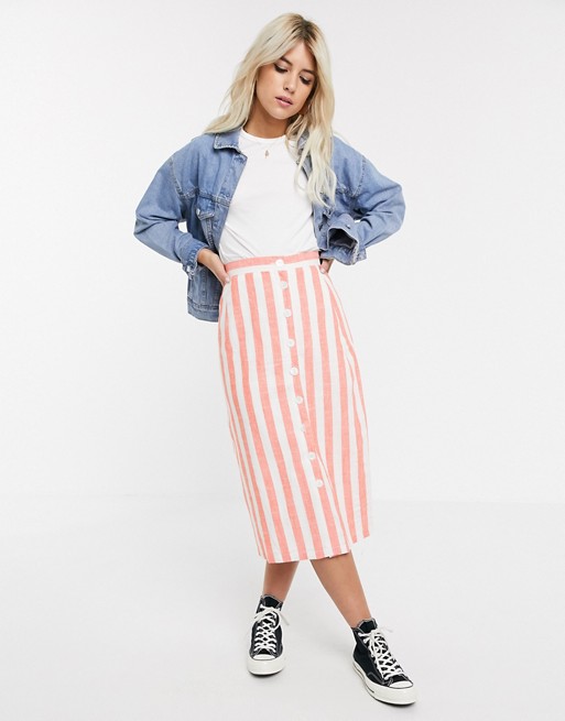 Glamorous striped midi skirt