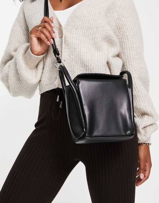 Glamorous structured boxy shoulder bag in black | ASOS