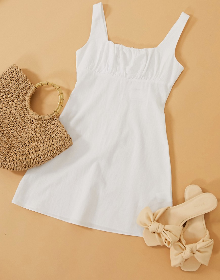 Glamorous Structured Mini Cami Dress-white