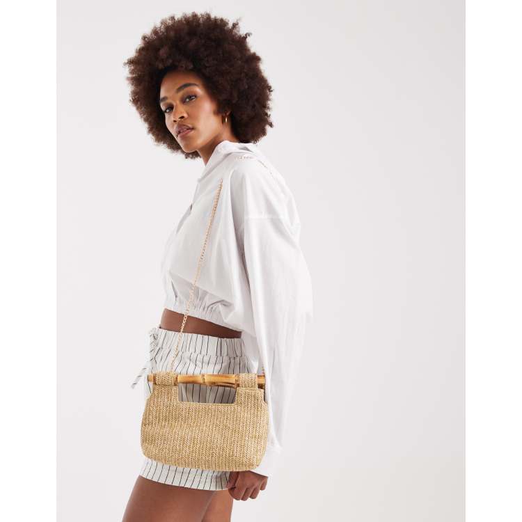A POINT ETC Bamboo Bag 【IENA LA BOUCLE】 Leena Top Handle Bag - Resort White X Natural – Pink of the Pines