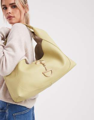 Glamorous - Strukturierte Schultertasche in Olivgrün mit Metalldetail