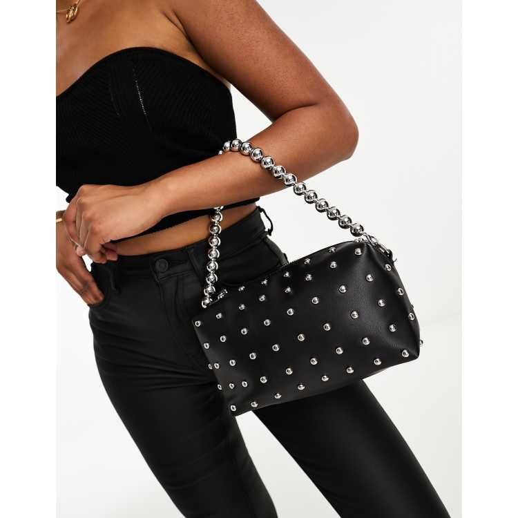 Glamorous studded mini bag with chain strap in black ASOS