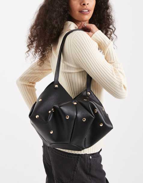 Glamorous studded purse in black - view 1