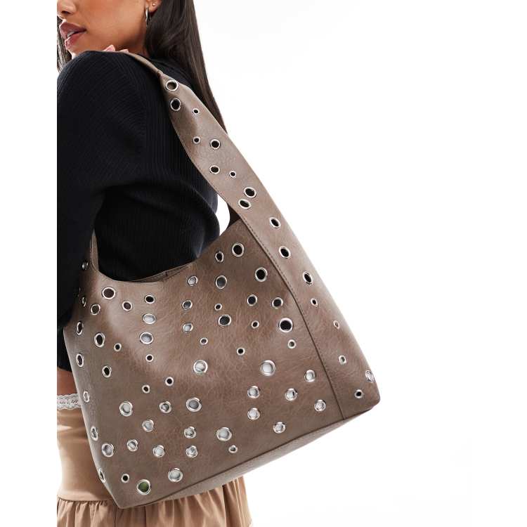 Dkny wes studded leather hobo hotsell