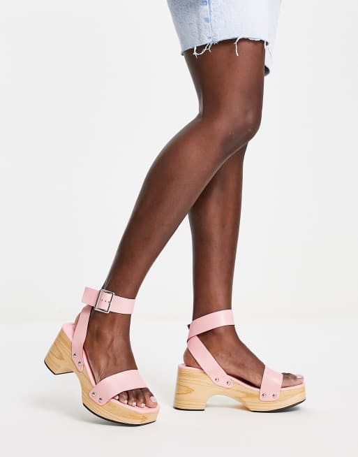 Glamorous summer clog sandals in pink ASOS