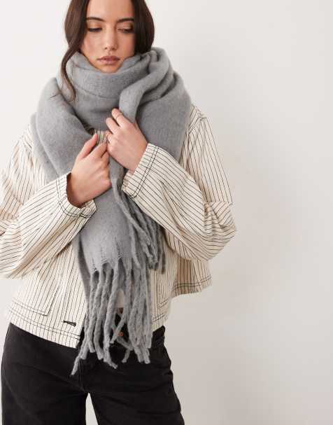 Glamorous super soft blanket scarf in grey  - view 1