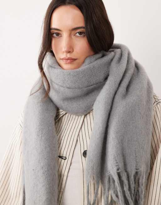 Glamorous super soft blanket scarf in grey , 4 of 4