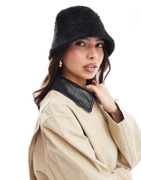 Glamorous – Svart, texturerad solhatt - view 1