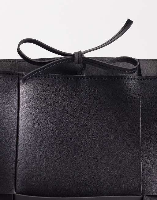 Glamorous – Svart, vävd toteväska i oversize, 4 av 4