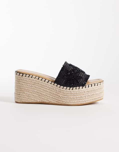Glamorous – Svarta espadrillos med kilklackar - view 1